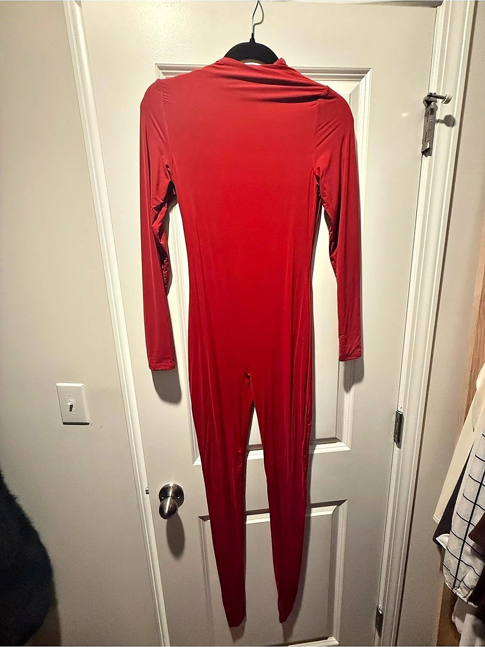 Red Long Sleeve Jumpsuit